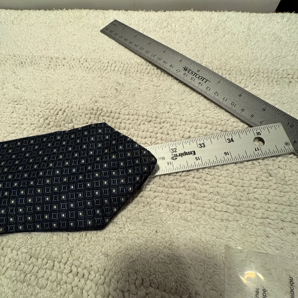 Stafford Tie Blue Geometric Silk Professional Extra Long Executive Necktie VTG